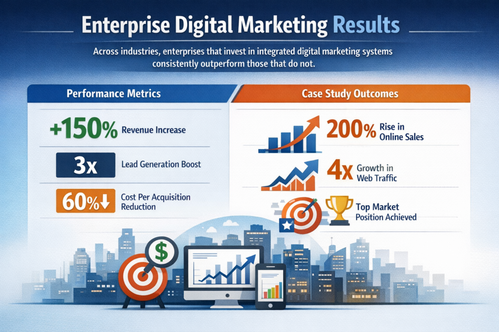 Enterprise digital marketing results — real-world performance metrics and case study outcomes
