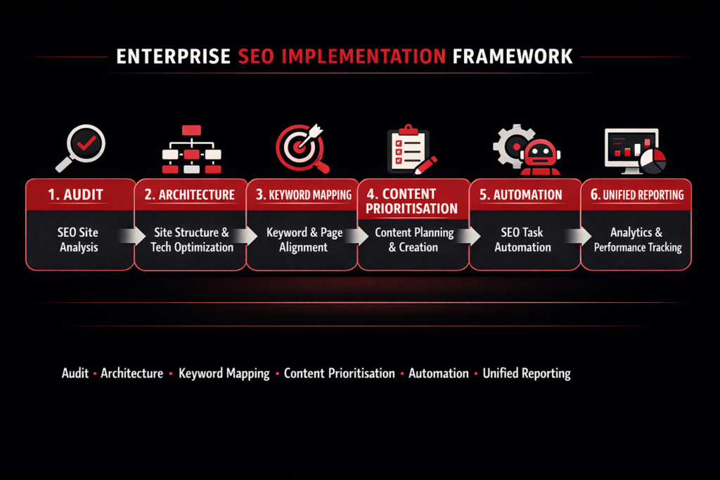 Enterprise SEO implementation step-by-step framework roadmap