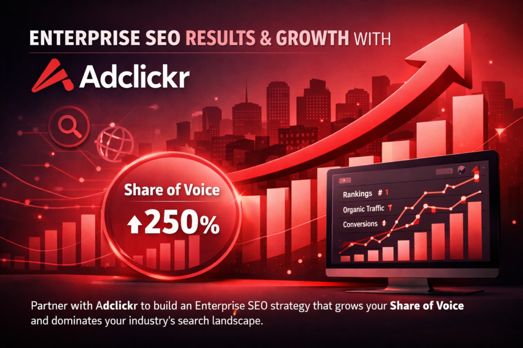 Enterprise SEO results and growth with Adclickr