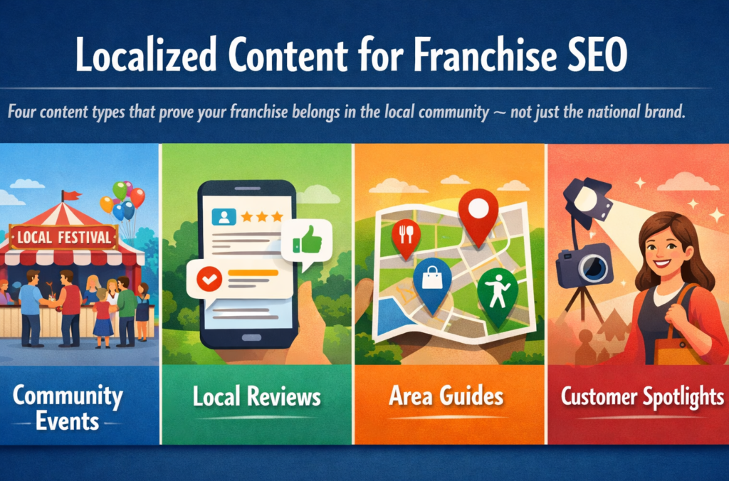 Localized content types for franchise SEO strategy
