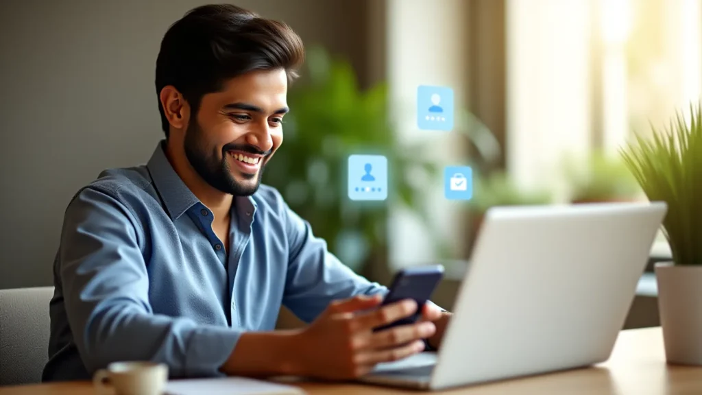 Business owner receiving new customer enquiries from local search and ads