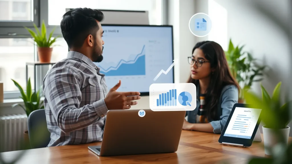 Agency and client reviewing a transparent monthly marketing performance report