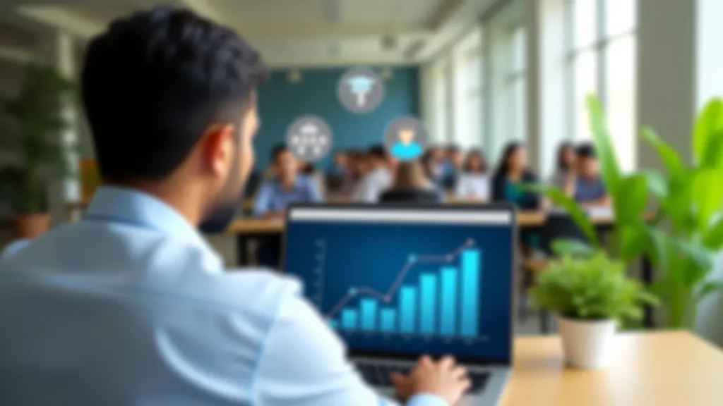 Coaching institute director reviewing admissions growth from digital marketing