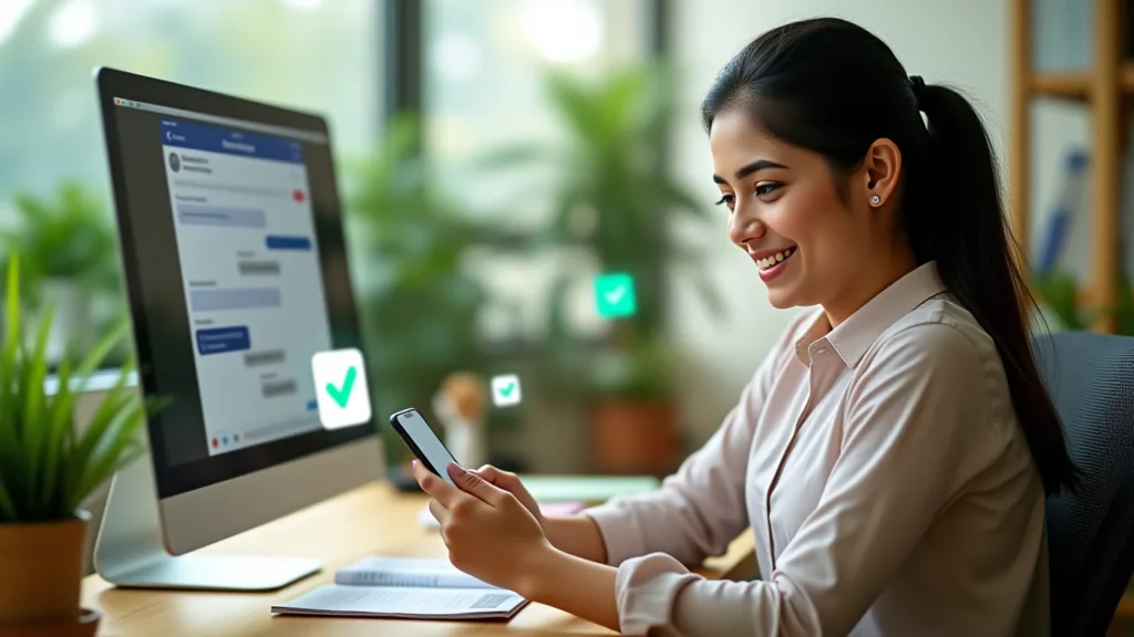 Coaching counsellor following up student enquiries on WhatsApp