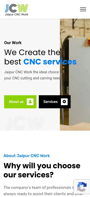 Jaipur CNC Work website on mobile