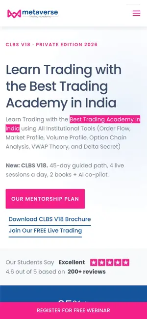 Metaverse Trading Academy website on mobile